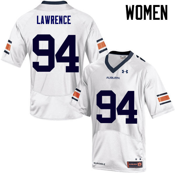 Women's Auburn Tigers #94 Devaroe Lawrence White College Stitched Football Jersey